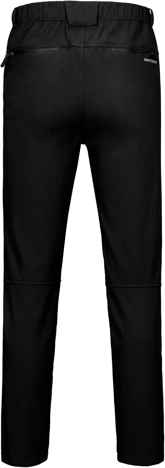 Little Donkey Andy Men's Fleece Lined Hiking Ski Snow Pants, Winter Windproof Softshell Pants, Warm and Water Repellent