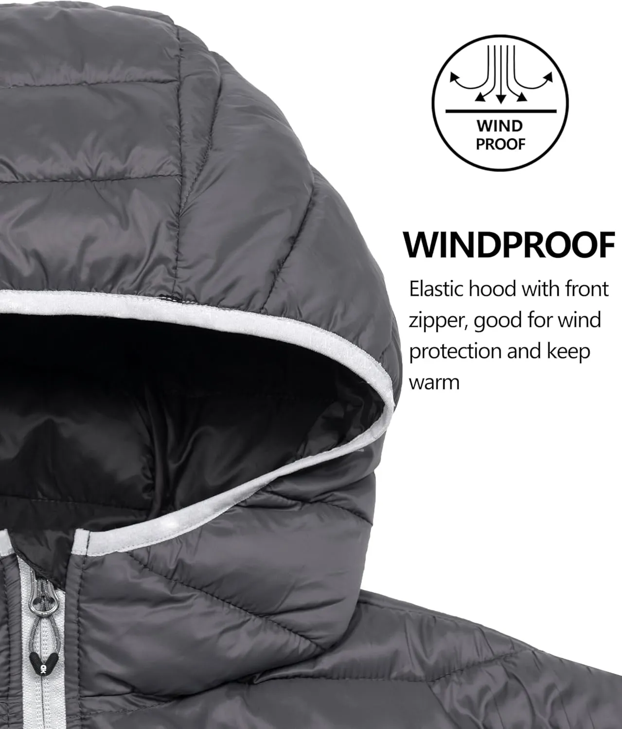 Little Donkey Andy Men's Packable Puffer Jacket Lightweight Hooded Windproof Winter Coat with Recycled Insulation