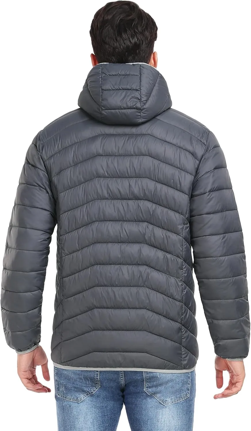 Little Donkey Andy Men's Packable Puffer Jacket Lightweight Hooded Windproof Winter Coat with Recycled Insulation
