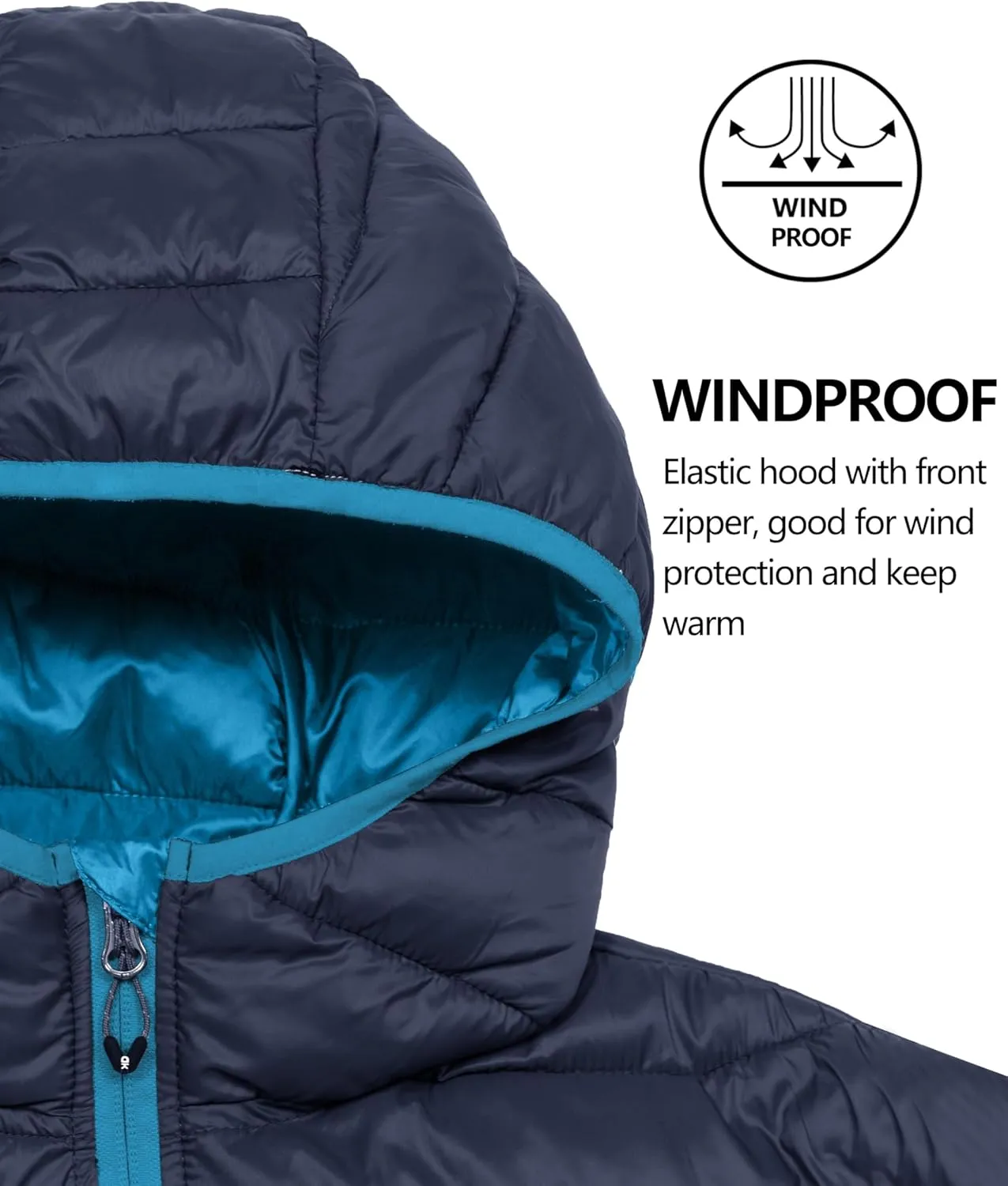 Little Donkey Andy Men's Packable Puffer Jacket Lightweight Hooded Windproof Winter Coat with Recycled Insulation