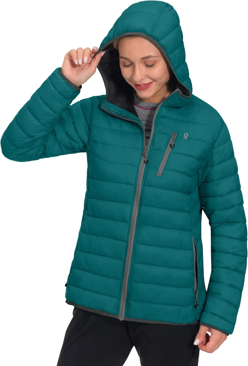 Little Donkey Andy Women's Packable Lightweight Puffer Jacket Hooded Windproof Winter Coat with Recycled Insulation