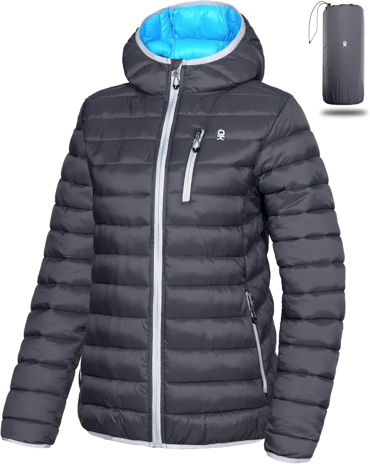 Little Donkey Andy Women's Packable Lightweight Puffer Jacket Hooded Windproof Winter Coat with Recycled Insulation