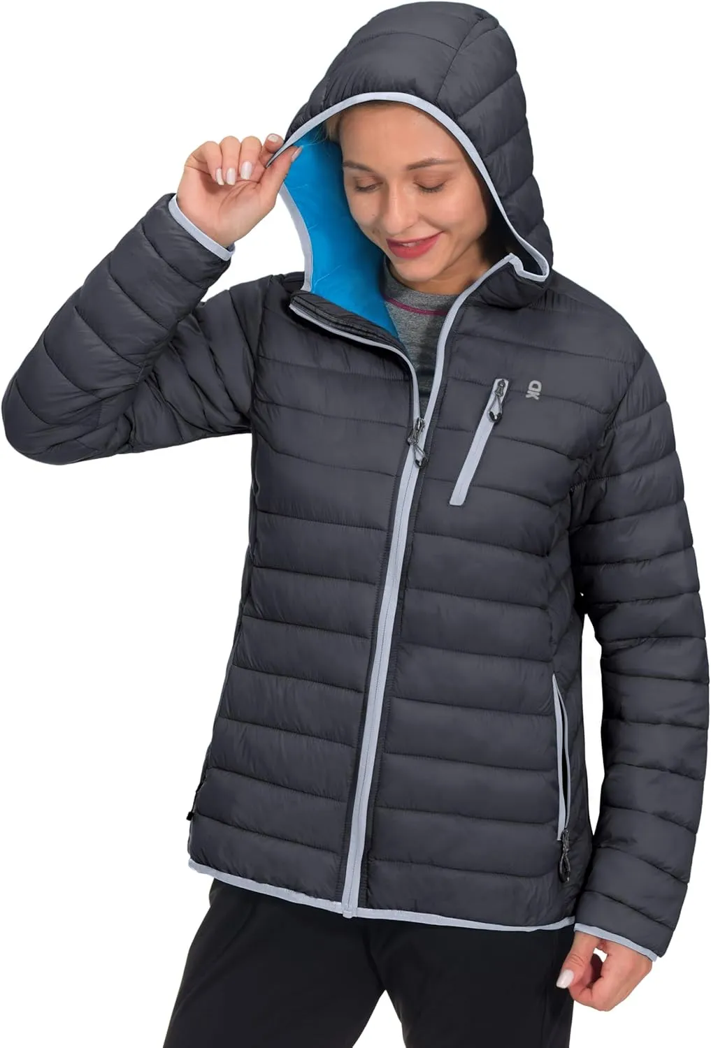 Little Donkey Andy Women's Packable Lightweight Puffer Jacket Hooded Windproof Winter Coat with Recycled Insulation