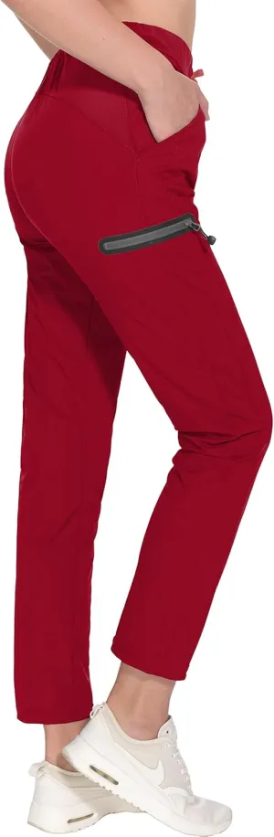 Little Donkey Andy Women's Ultra-Stretch Quick Dry Lightweight Ankle Pants Drawstring Active Travel Hiking