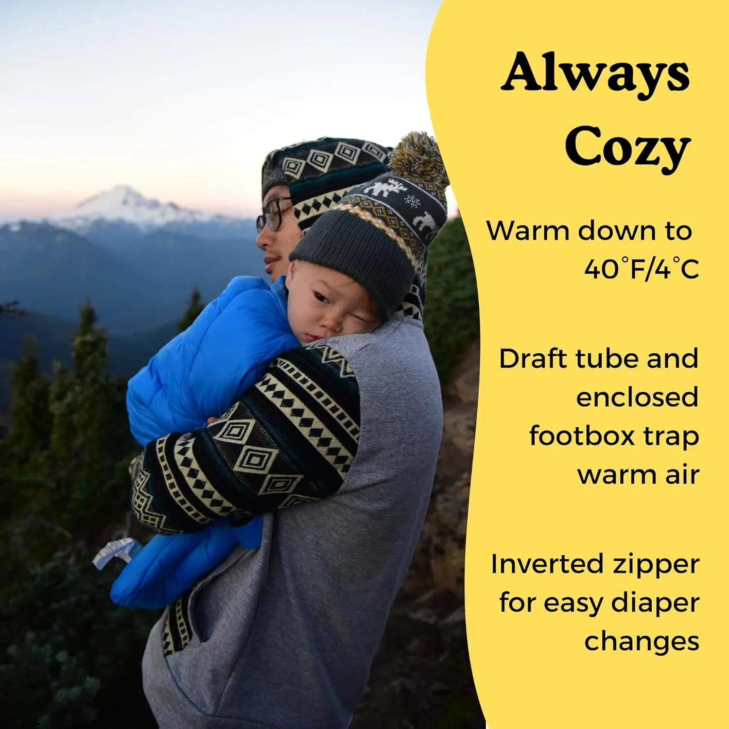Little Mo 40° Baby Sleeping Bag (6-18 Months) The Camping Sleeping Bag for Babies and Toddlers with Adjustable Open-and-Close Cuffs and Thick, Lofty Insulation.