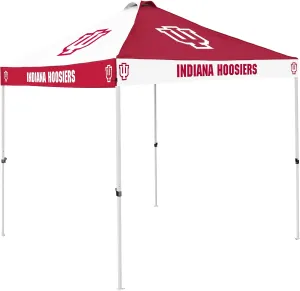 Logo Brands NCAA Indiana Hoosiers Checkerboard Canopy Tailgate Tent - 9' x 9', Vented Roof, Adjustable Height, Wheeled Carrying Bag, Powder Coated Steel