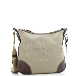 Logo Messenger Bag Canvas with Leather Medium
