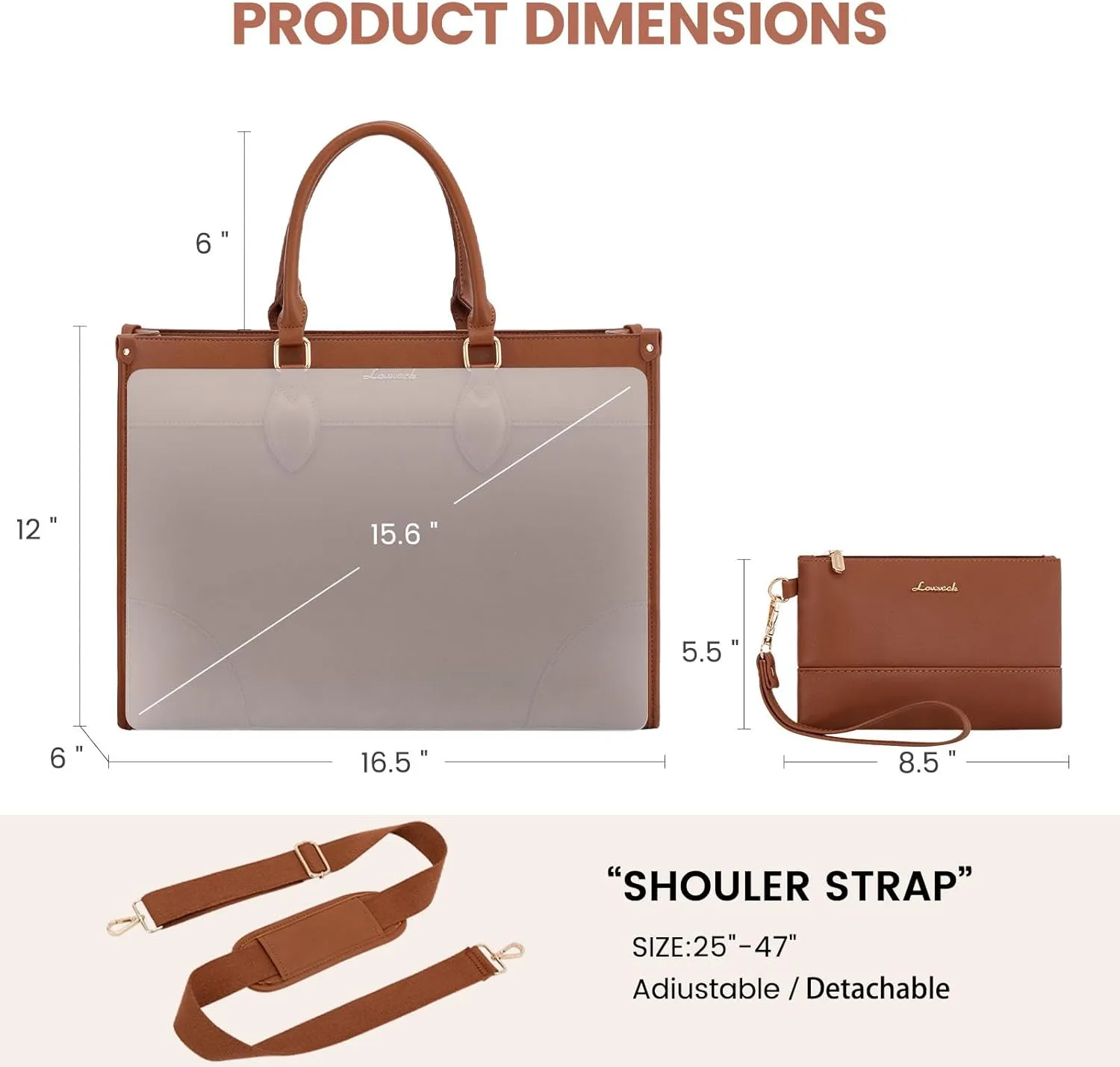 LOVEVOOK Laptop Bag for Women 15.6 inch,Professional Canvas Work Bags Laptop Tote Bag with Cup Holder,Waterproof Laptop Purse Work Tote Computer Briefcase Crossbody Handbag for Teacher Office Travel