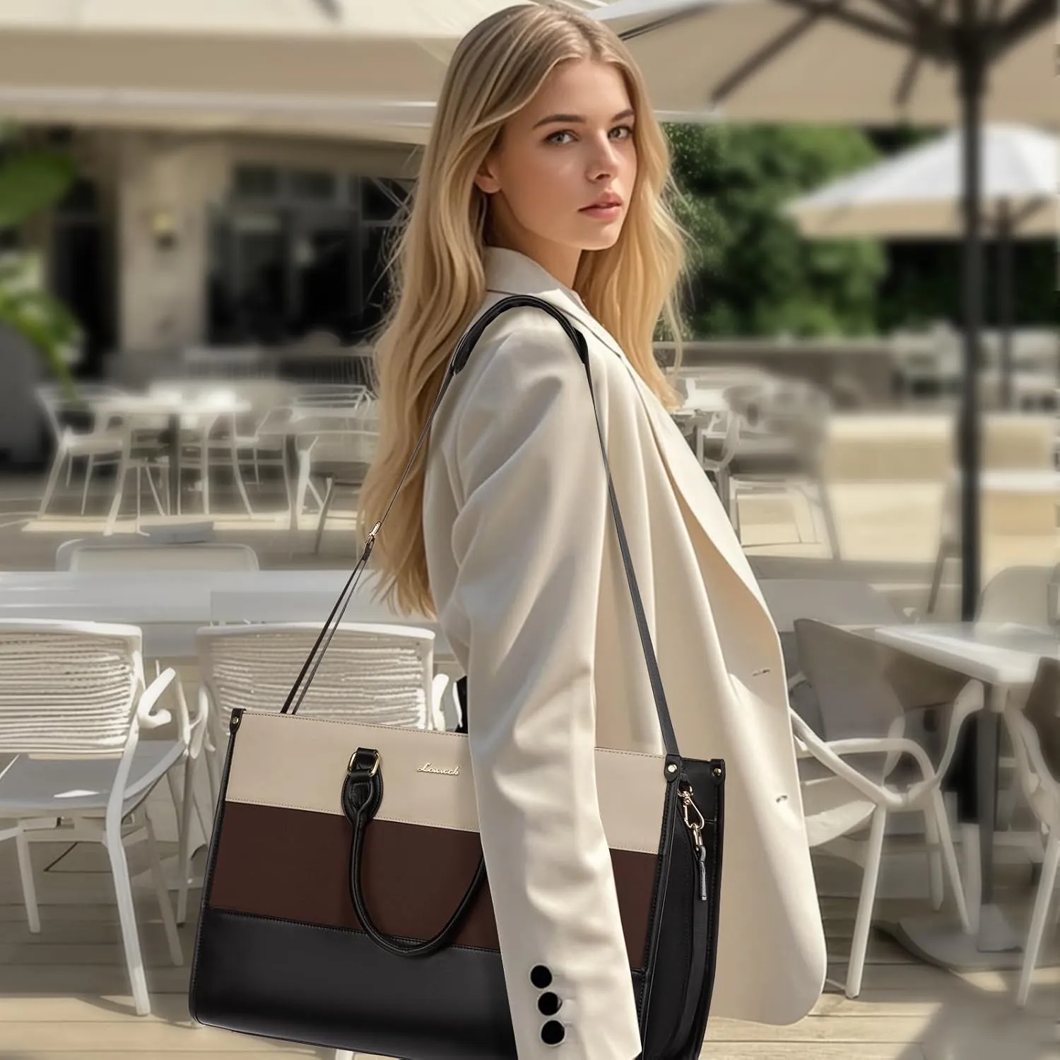 LOVEVOOK Weekender Bags for Women 18-21" Large Capacity Dual Material All-In-One Travel Duffle Carry On Bag with Laptop Compartment, Wet/Dry Separation for Overnight/Gym 1 Shoe Organizer, 2 Pockets