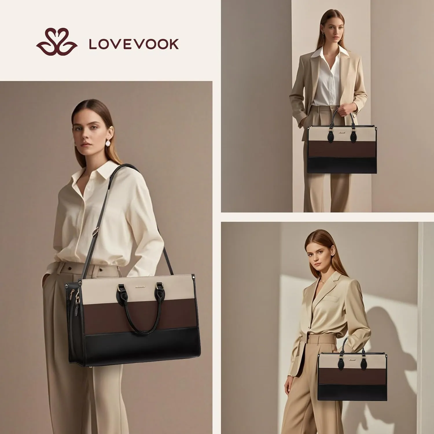 LOVEVOOK Weekender Bags for Women 18-21" Large Capacity Dual Material All-In-One Travel Duffle Carry On Bag with Laptop Compartment, Wet/Dry Separation for Overnight/Gym 1 Shoe Organizer, 2 Pockets