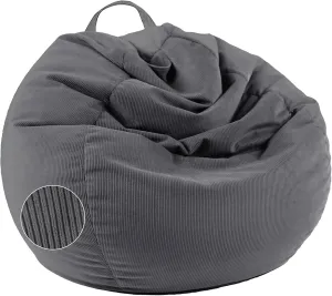 LPMOERA Stuffed Animal Storage Bean Bag Chair Cover (No Filler) For Kids and Adults.Pets Dogs/Cats Lazy Beds.Soft Premium Corduroy Stuffable Bean Bag For Organizing Children Plush Toys or Memory Foam