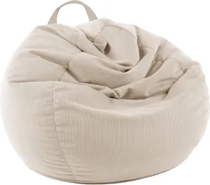 LPMOERA Stuffed Animal Storage Bean Bag Chair Cover (No Filler) for Kids and Adults.Pets Dogs/Cats Lazy Beds.Soft Stuffable Bean Bag for Organizing Children Plush Toys or Memory Foam Cream White L