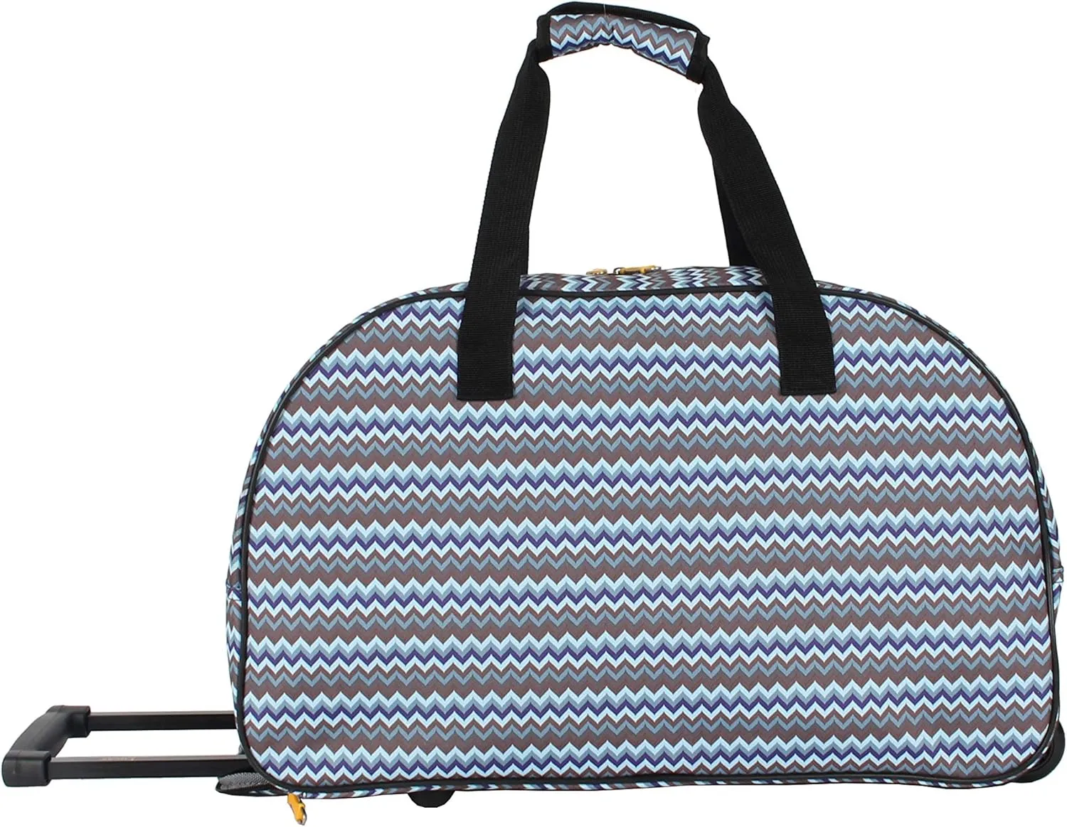 Lucas Designer Carry On Luggage Collection - Lightweight Pattern 22 Inch Duffel Bag- Weekender Overnight Business Travel Suitcase with 2- Rolling Wheels (Poly Brown)