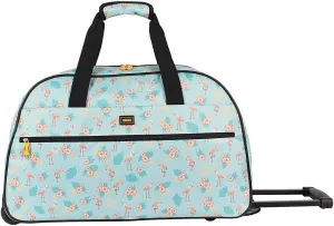LUCAS Designer Carry On Luggage Collection - Lightweight Pattern 22 Inch Duffel Bag- Weekender Overnight Business Travel Suitcase with 2- Rolling Wheels (SEA FORM)