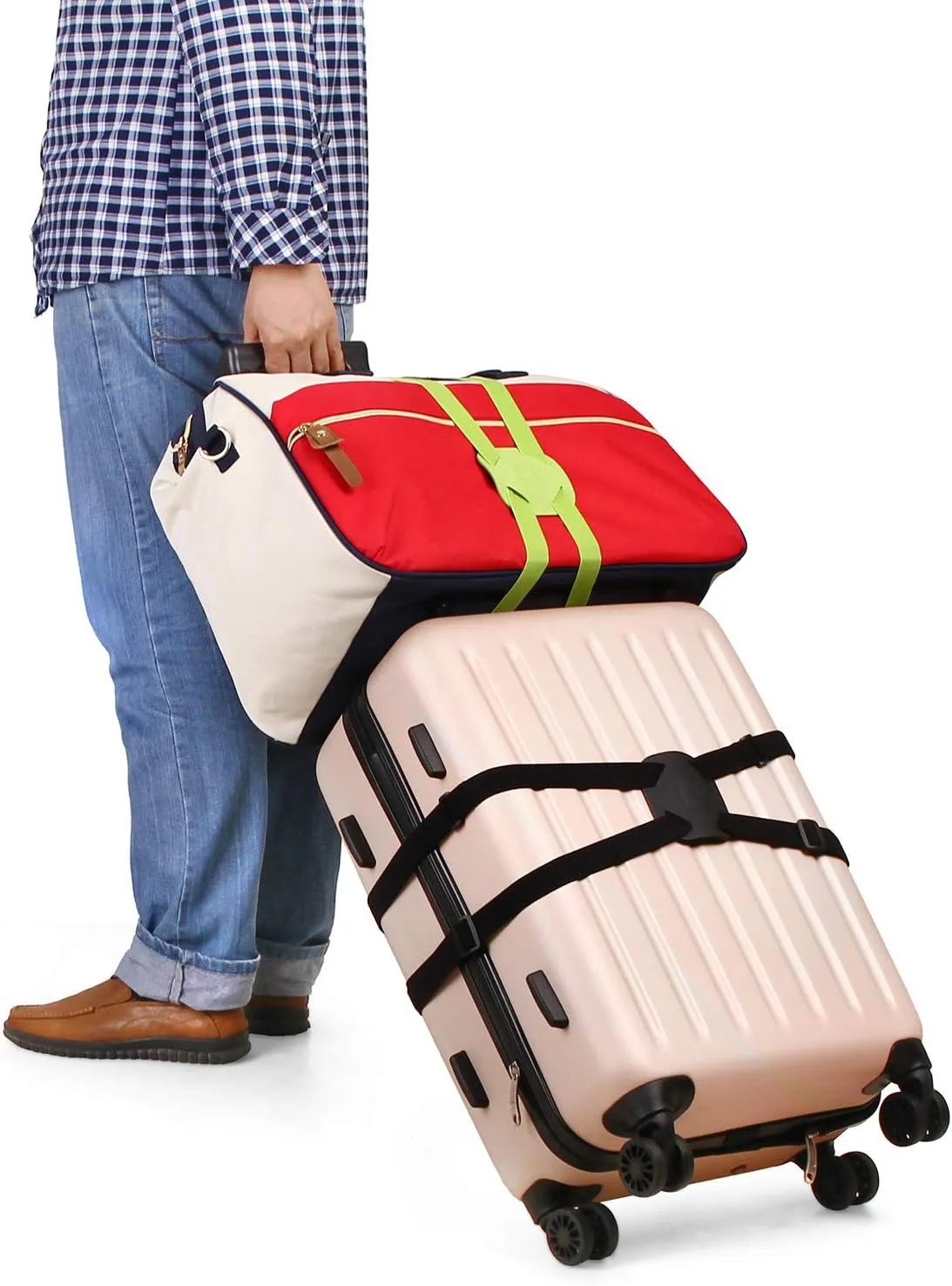 Luggage Straps Bag Bungees for Add a Bag Easy to Travel Suitcase Elastic Strap Belt