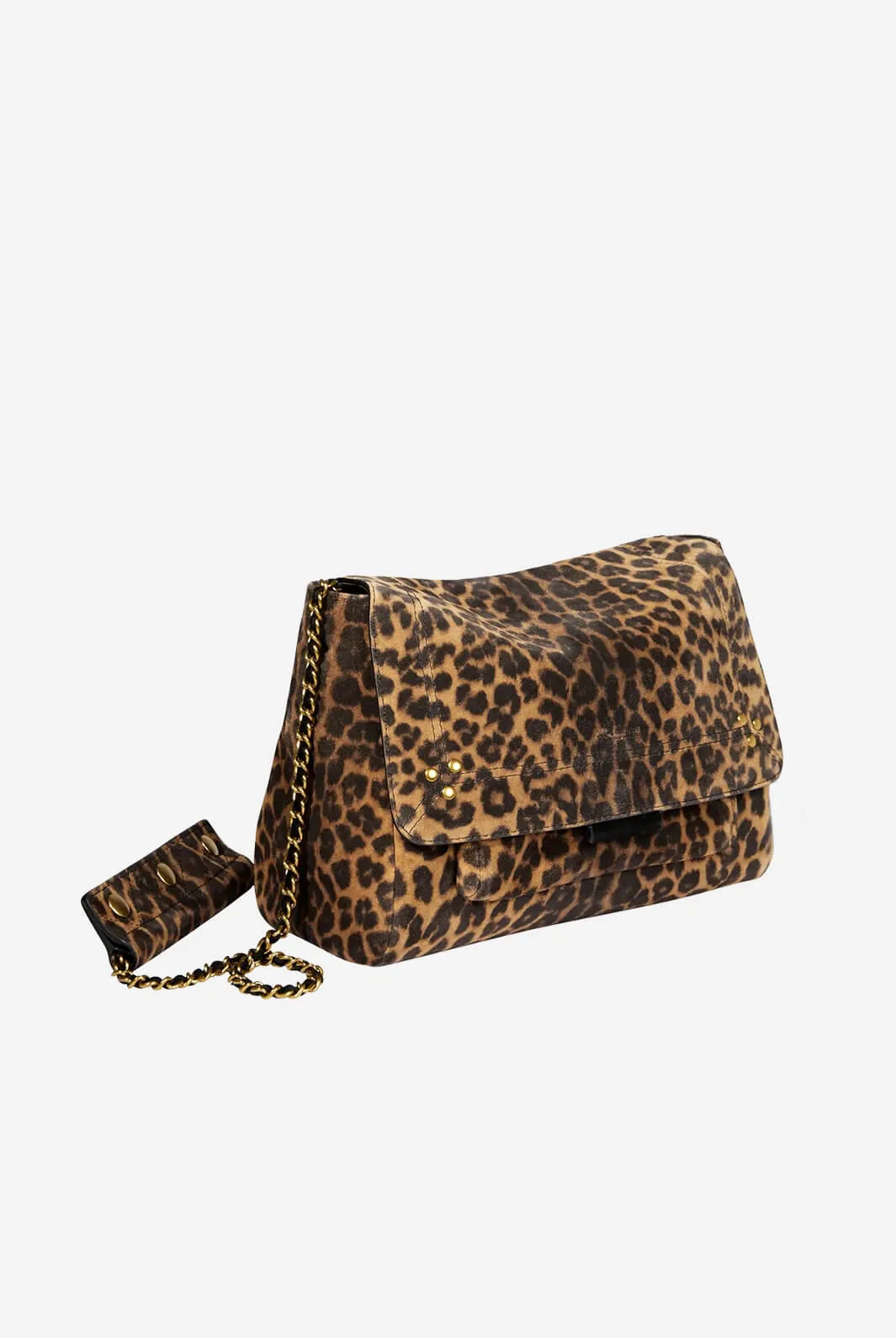 Lulu M Léopard chamois split suede