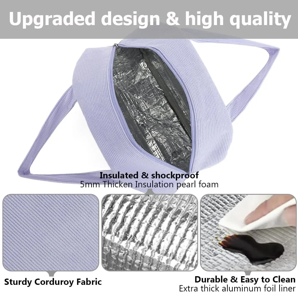 Lunch Bag Reusable Insulated Tote Lunch Bag for Women/Men Cooler Lunch Box Adult Water Resistant Work Picnic Beach or Travel