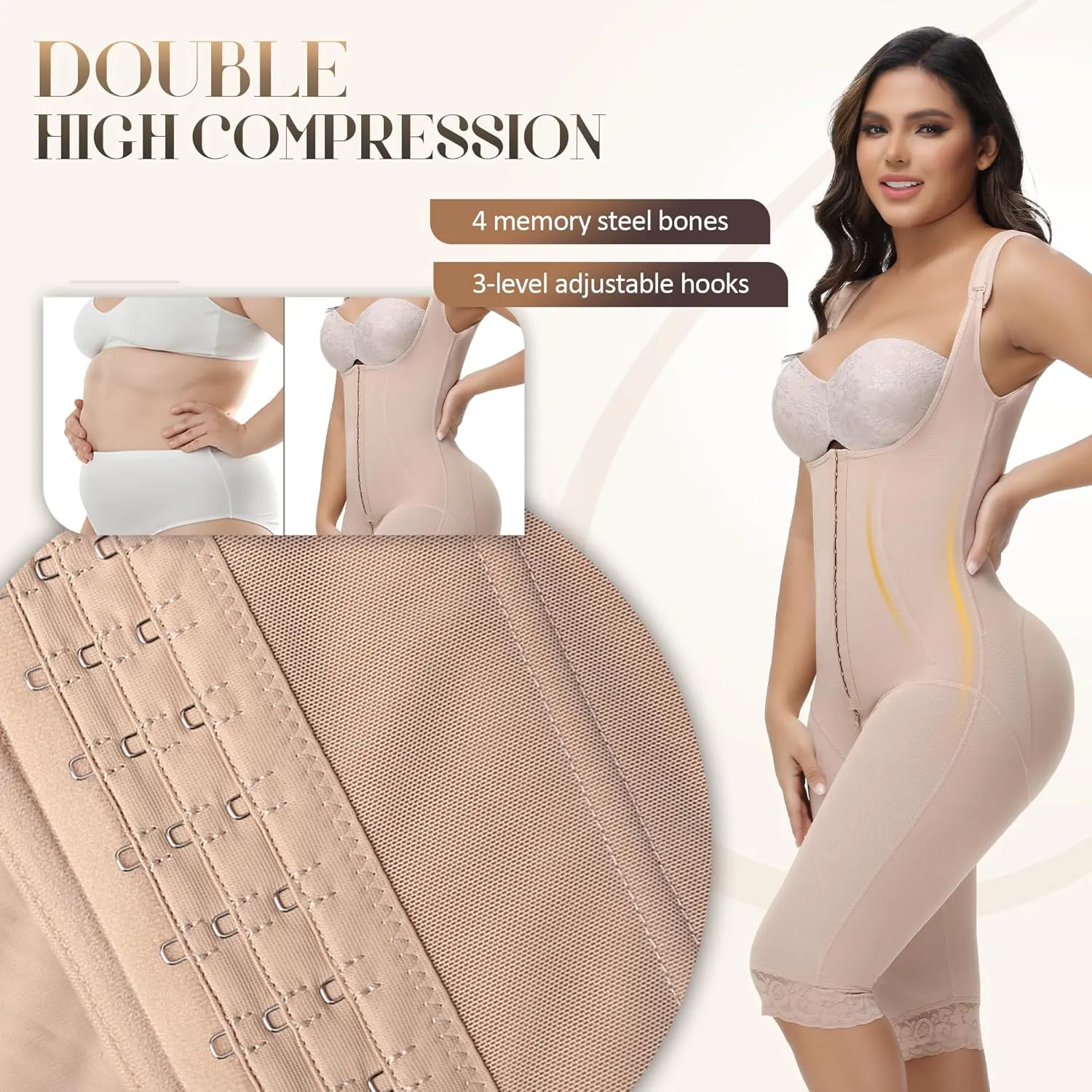 M MYODRESS Fajas Colombianas Moldeadoras Faja Body Shaper Tummy Control Shapewear for Women Post Surgery Compression Garment