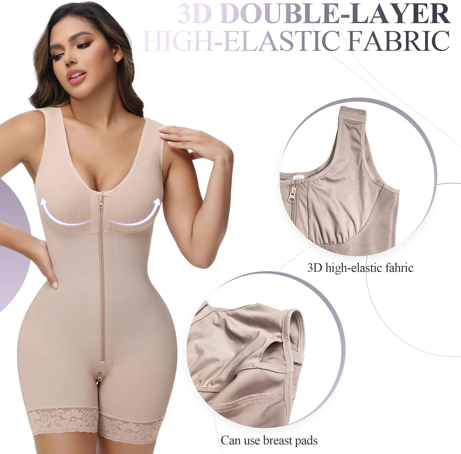 M MYODRESS Fajas Colombianas Moldeadoras Faja Body Shaper Tummy Control Shapewear for Women Post Surgery Compression Garment