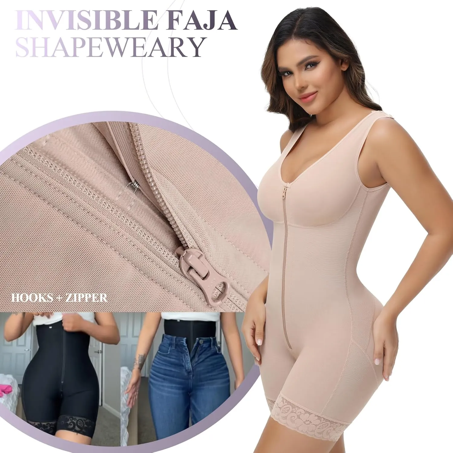M MYODRESS Fajas Colombianas Moldeadoras Faja Body Shaper Tummy Control Shapewear for Women Post Surgery Compression Garment