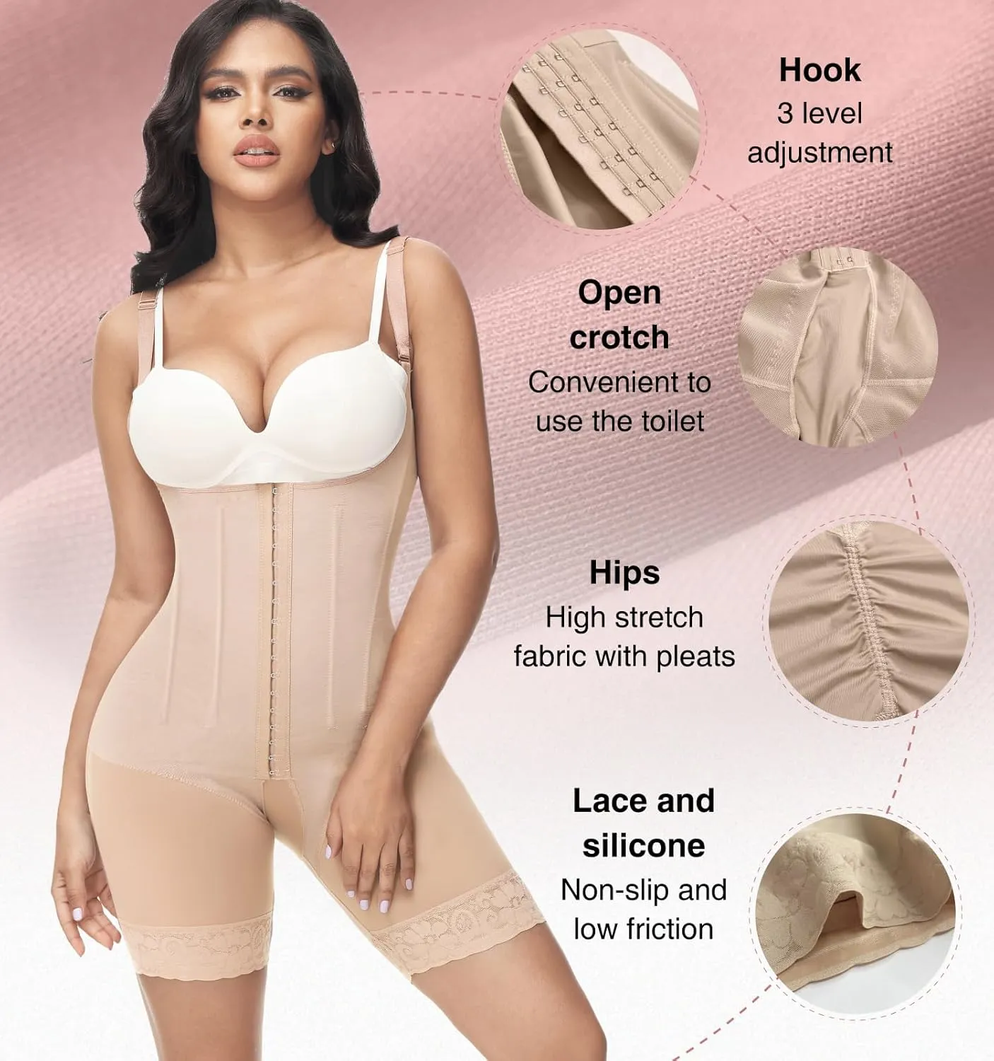 M MYODRESS Shapewear Tummy Control Fajas Colombianas Moldeadoras Girdles Body Shaper Butt Lift Tummy Tuck Compression Garment