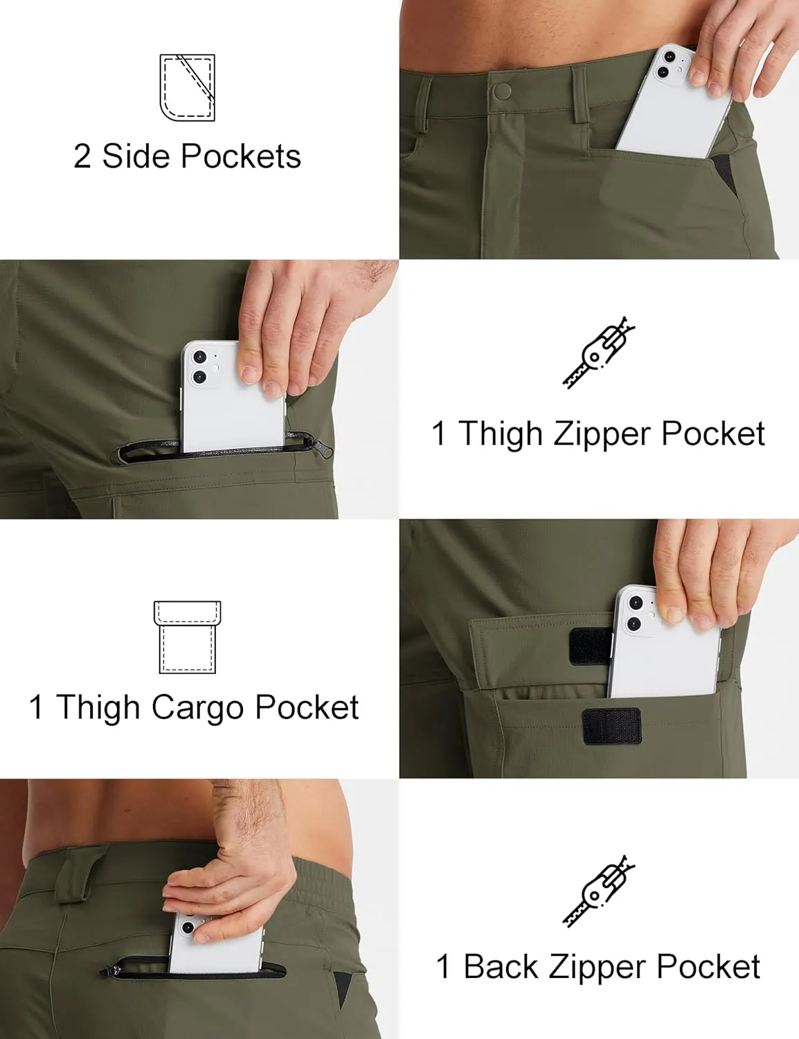 MAGCOMSEN Men's Hiking Cargo Shorts 9" Quick Dry Lightweight Summer Casual Shorts for Men Work Golf Outdoor 5 Pockets