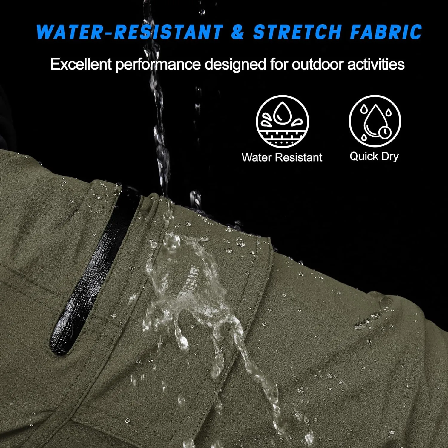 MAGCOMSEN Men's Hiking Cargo Shorts 9" Quick Dry Lightweight Summer Casual Shorts for Men Work Golf Outdoor 5 Pockets