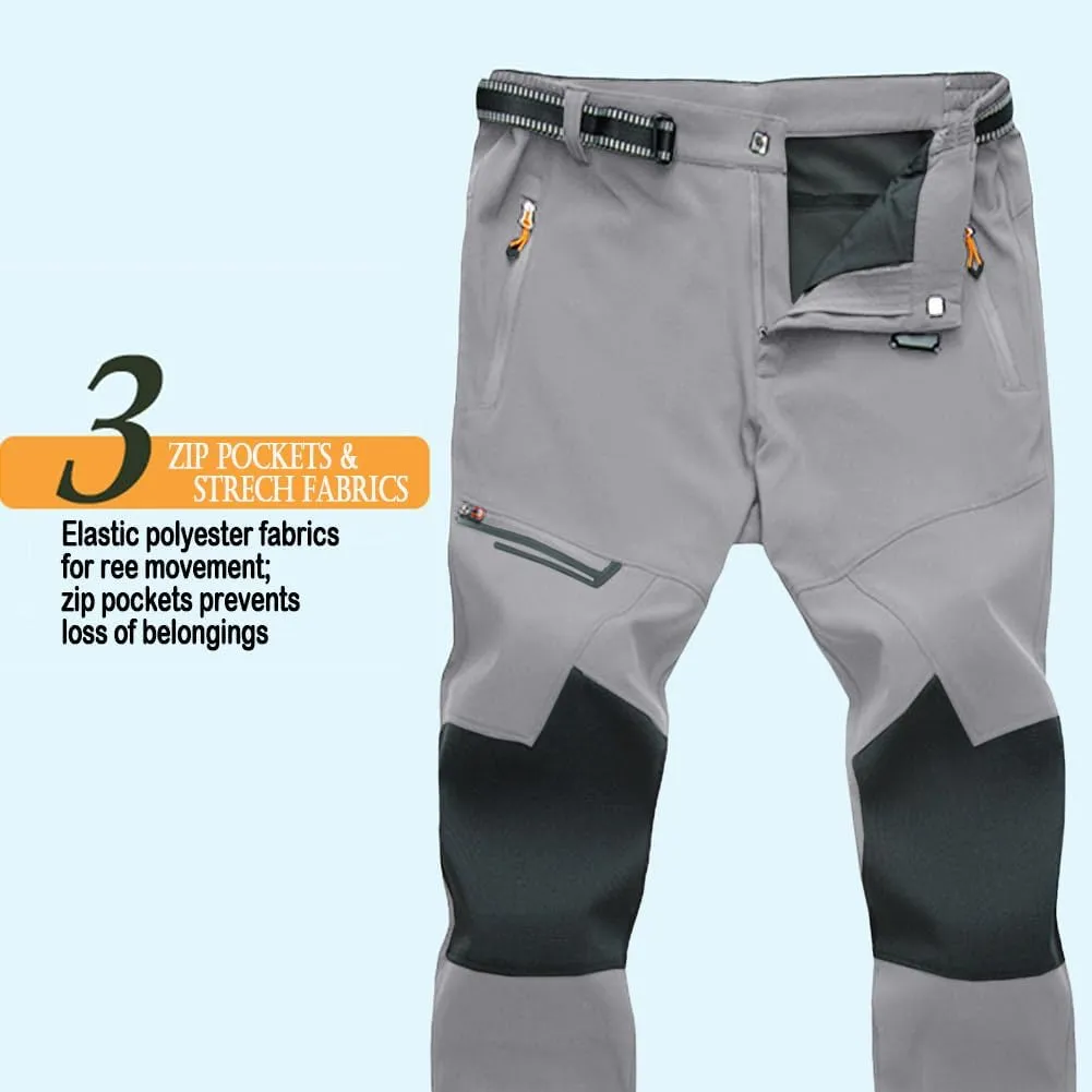 MAGCOMSEN Men's Hiking Pants Quick-Dry Water Resistant Lightweight Work Outdoor Pants with Zipper Pockets