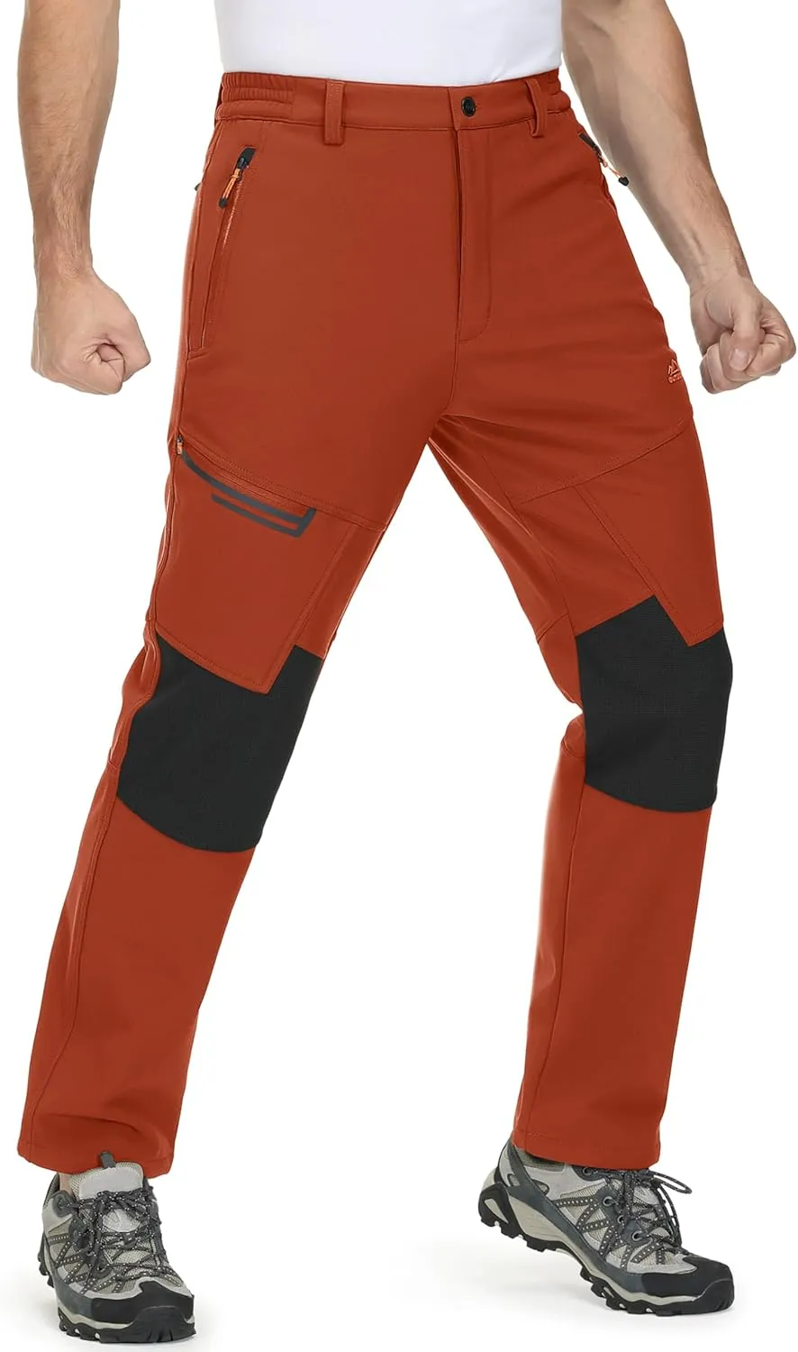MAGCOMSEN Men's Winter Pants Fleece Lined Ski Snow Pants Water Resistant 4 Zip Pockets Outdoor Pants