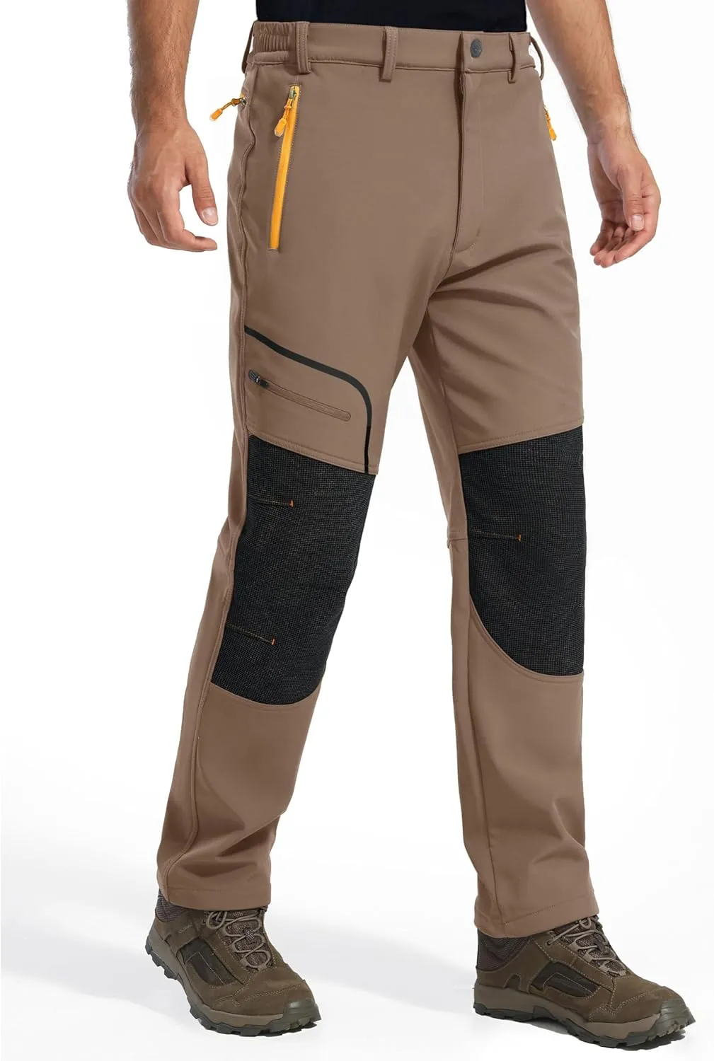 MAGCOMSEN Winter Pants for Men Snow Ski Pants Fleece Lined Water Resistant Softshell Hiking Pants 4 Pockets