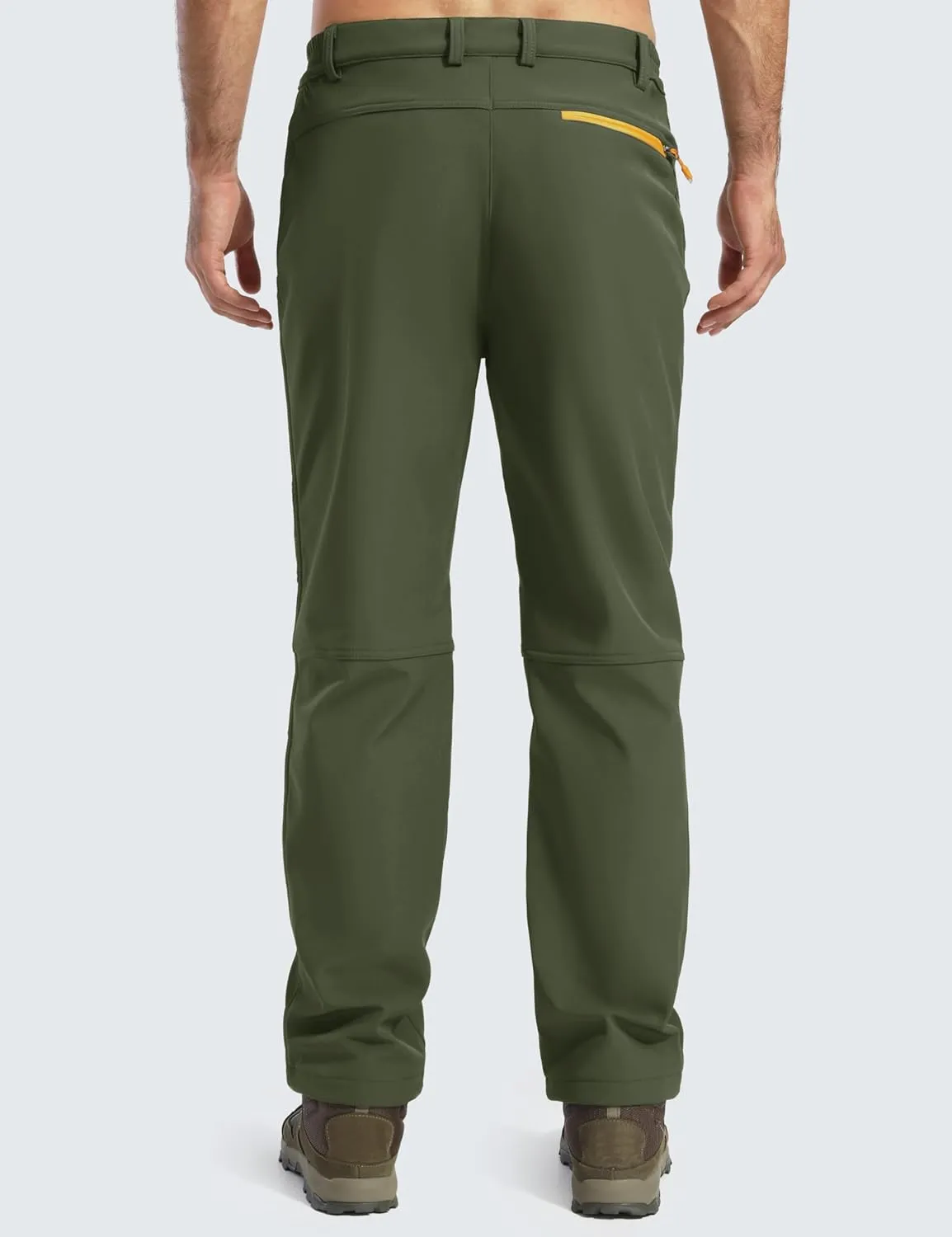 MAGCOMSEN Winter Pants for Men Snow Ski Pants Fleece Lined Water Resistant Softshell Hiking Pants 4 Pockets