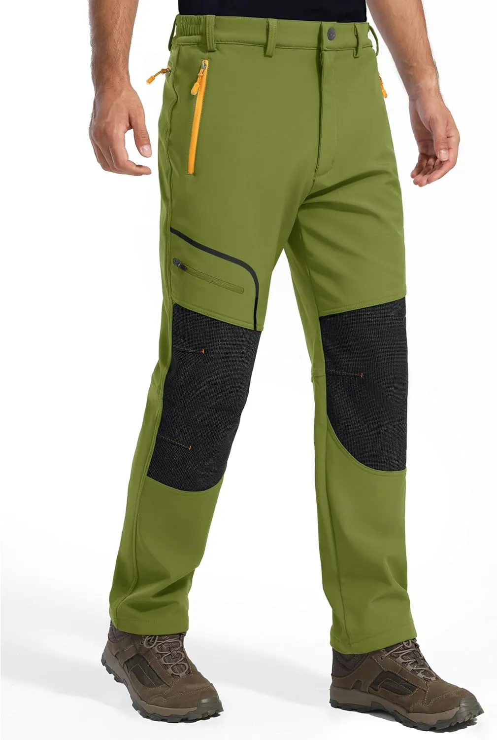 MAGCOMSEN Winter Pants for Men Snow Ski Pants Fleece Lined Water Resistant Softshell Hiking Pants 4 Pockets