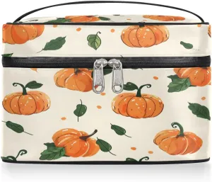 Makeup Bag Large Cute Pumpkins Toiletry Bag for Women Travel Cosmetic Bag Portable Makeup Bag for Bottles Brushes Lipstick Skin Care