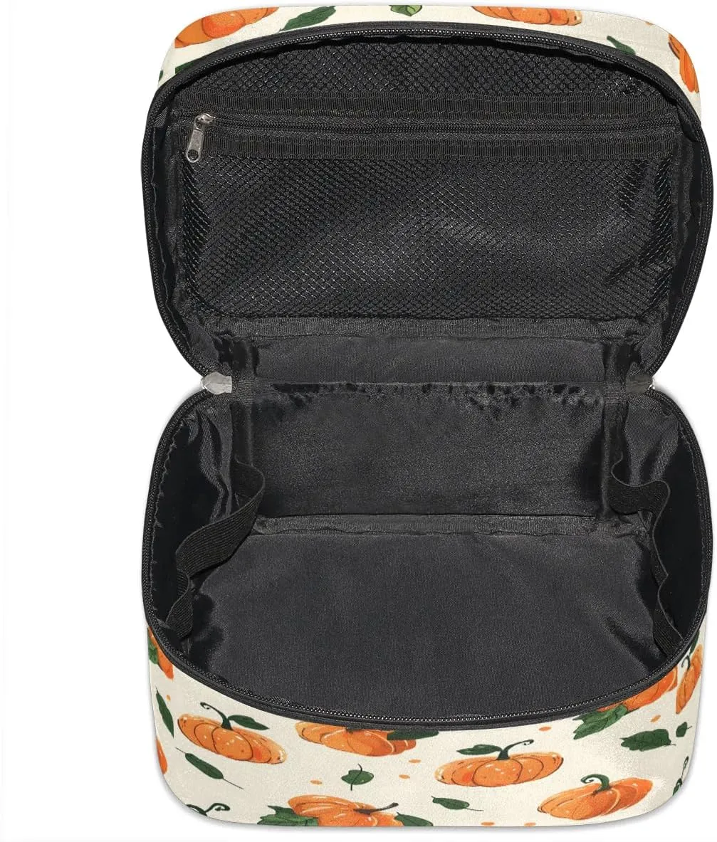 Makeup Bag Large Cute Pumpkins Toiletry Bag for Women Travel Cosmetic Bag Portable Makeup Bag for Bottles Brushes Lipstick Skin Care