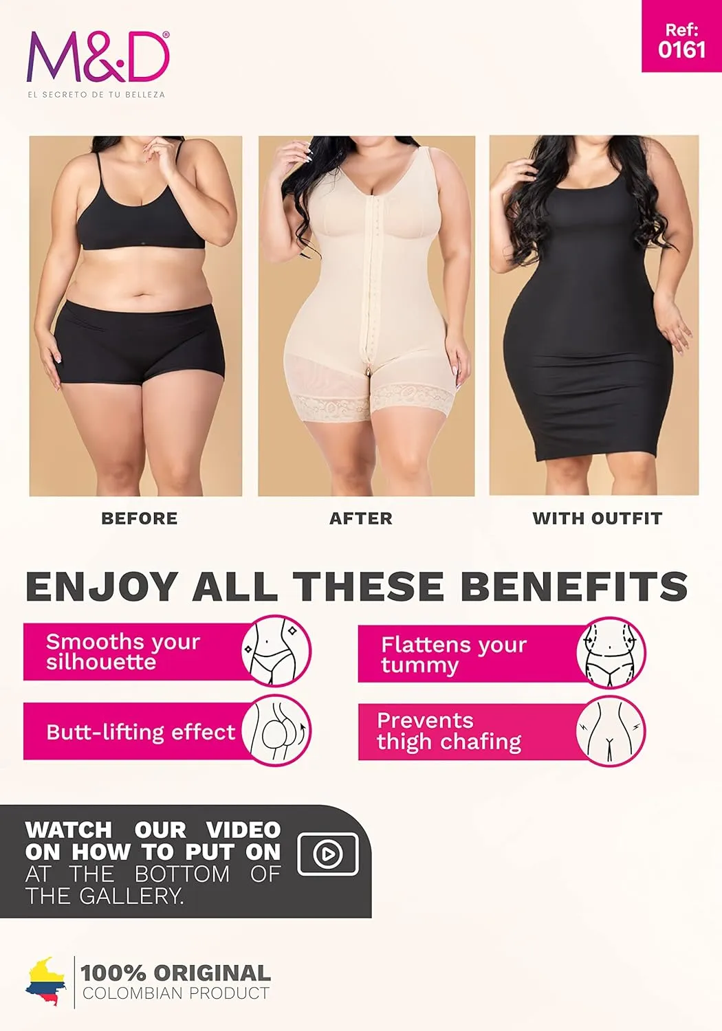 M&D Fajas Colombianas Post Surgery Tummy Tuck Compression Garment for Women BBL Faja