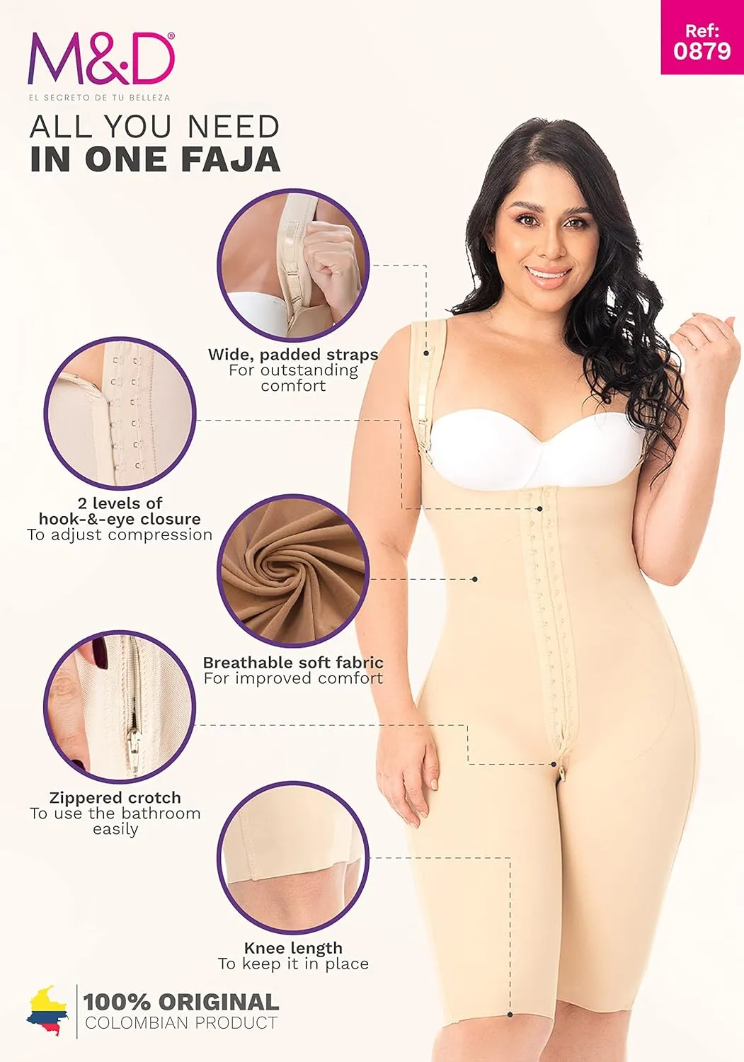 M&D Post Surgery Stage 2 BBL Compression Garment Fajas Colombiana Post OP | Shapewear for women