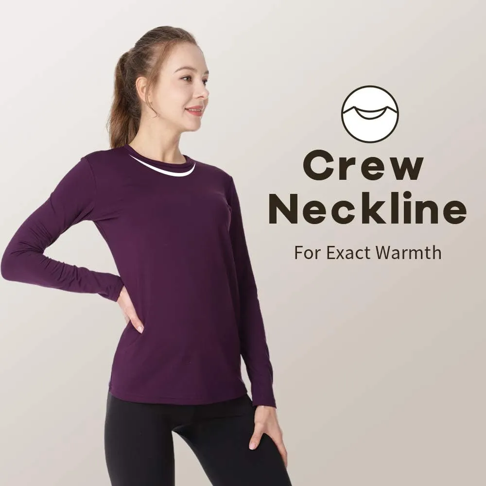 MANCYFIT Womens Thermal Tops Fleece Lined Shirt Long Sleeve Base Layer