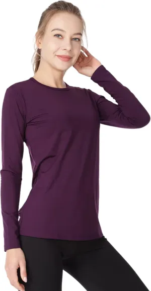 MANCYFIT Womens Thermal Tops Fleece Lined Shirt Long Sleeve Base Layer