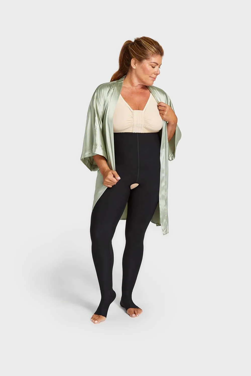 Marena LGLFW Women’s Lipedema Post-Surgical Girdle with FlexFit Comfort Ankle, 17-20 mmHg Compression, 14W-28W