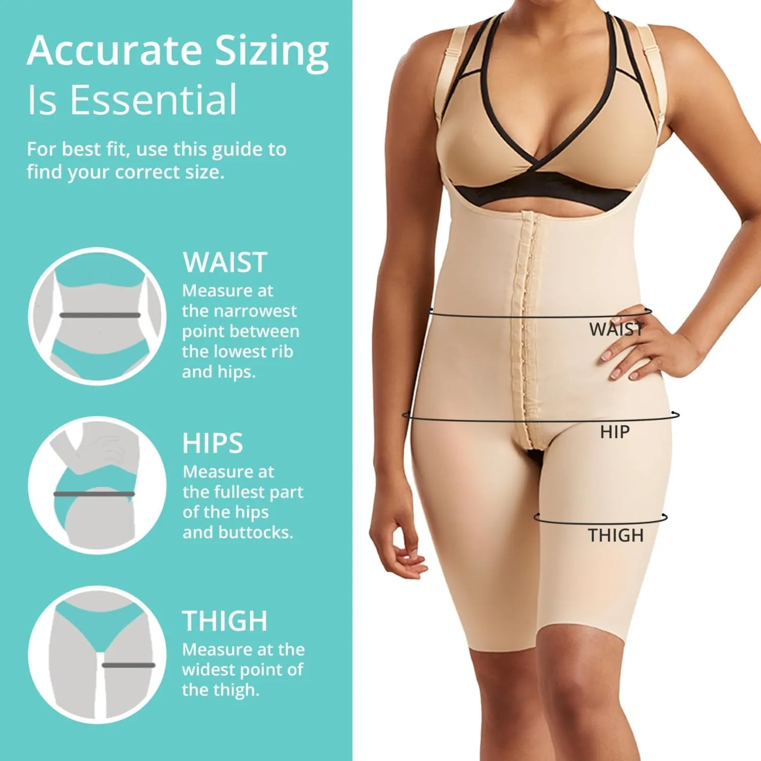 MARENA SFBHS Women’s Girdle with High Back, Short-Length - Post-surgical Shapewear Support