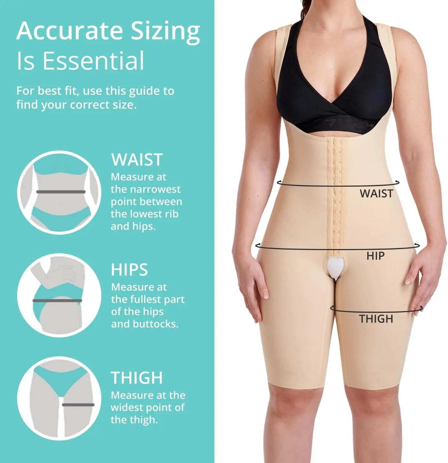 MARENA Short Length Female Curves Bodysuit with Hidden Reinforcement Panels