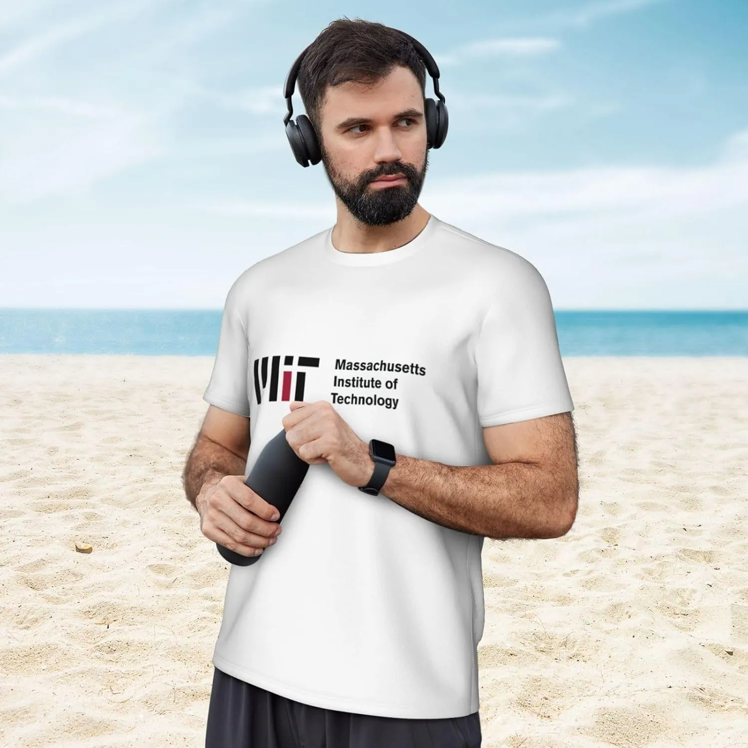 Massachusetts Institute of Technology Men's Short-Sleeved Round Neck Mesh T-Shirt
