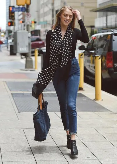 Maya Dot Scarf in Black