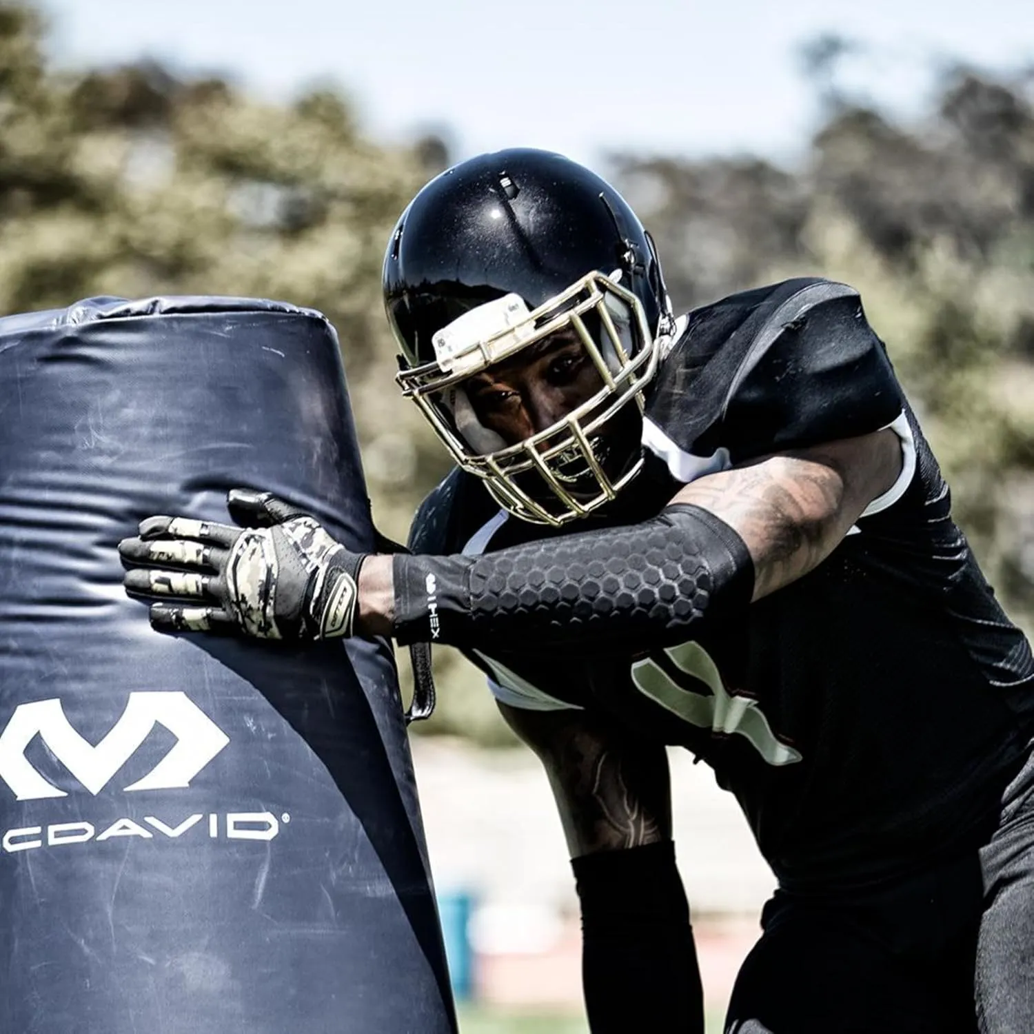 Mcdavid Hex Padded Forearm Compression Sleeve for Football & Contact Sports, Moisture Wicking to Keep You Dry & Cool, Includes 2 Sleeves