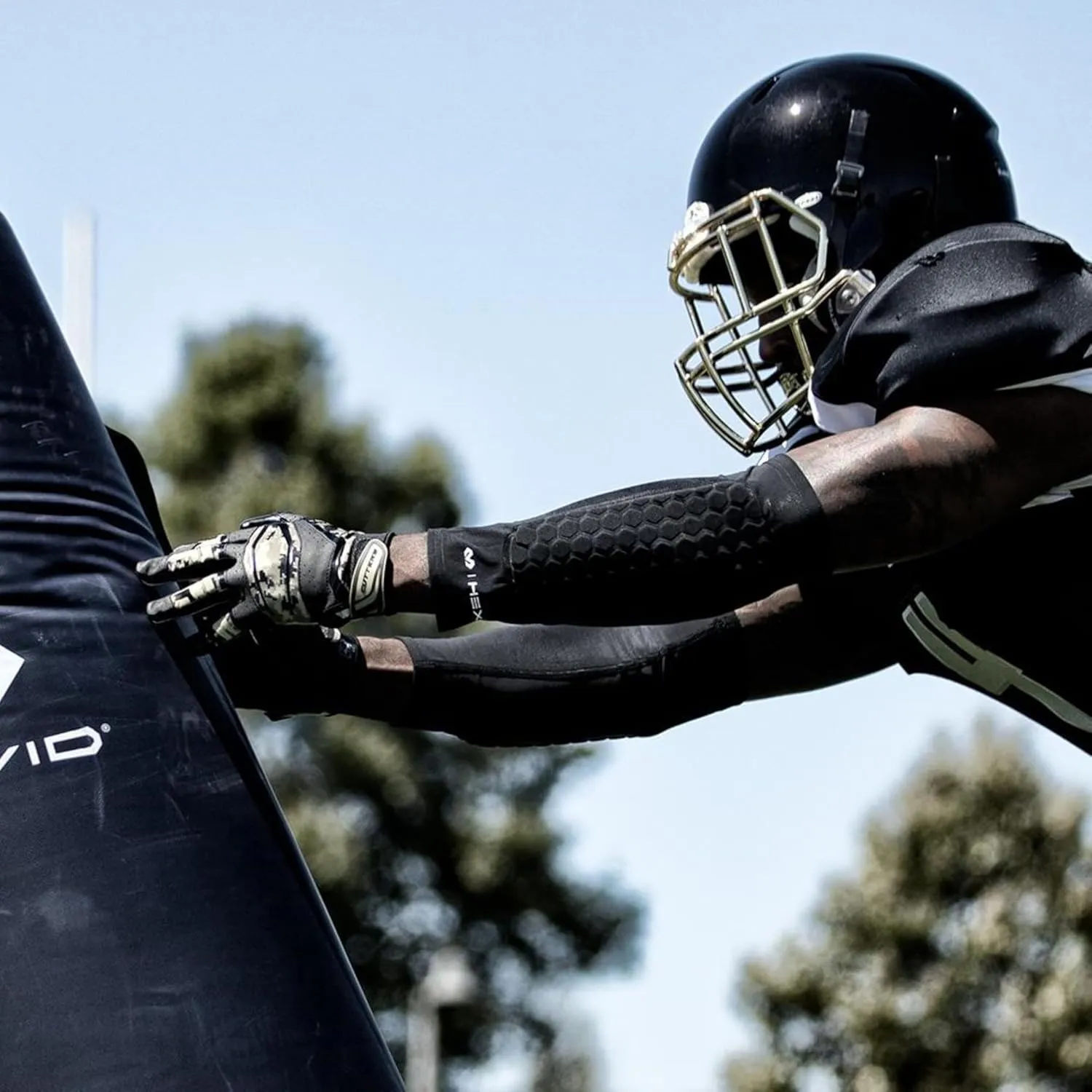 Mcdavid Hex Padded Forearm Compression Sleeve for Football & Contact Sports, Moisture Wicking to Keep You Dry & Cool, Includes 2 Sleeves
