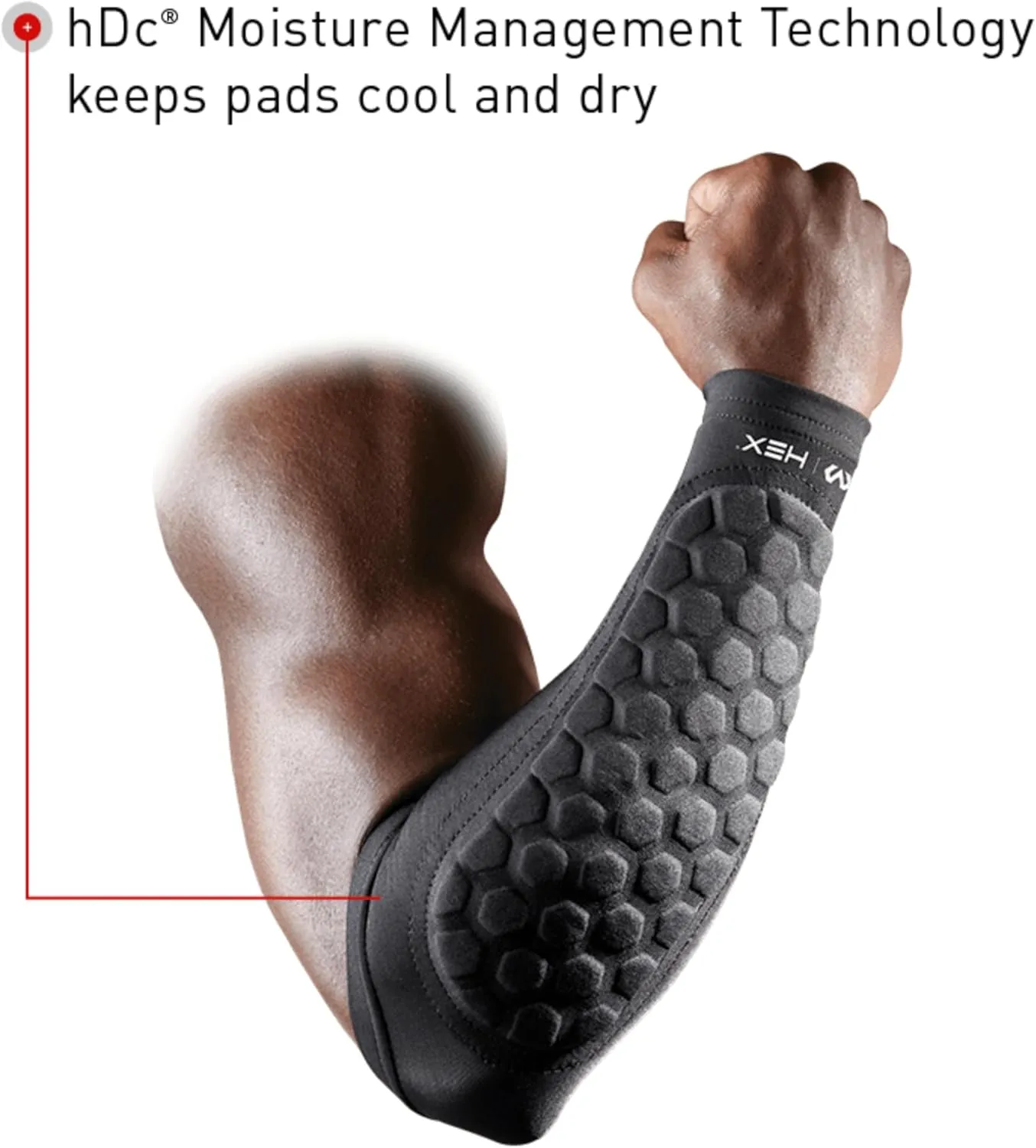 Mcdavid Hex Padded Forearm Compression Sleeve for Football & Contact Sports, Moisture Wicking to Keep You Dry & Cool, Includes 2 Sleeves