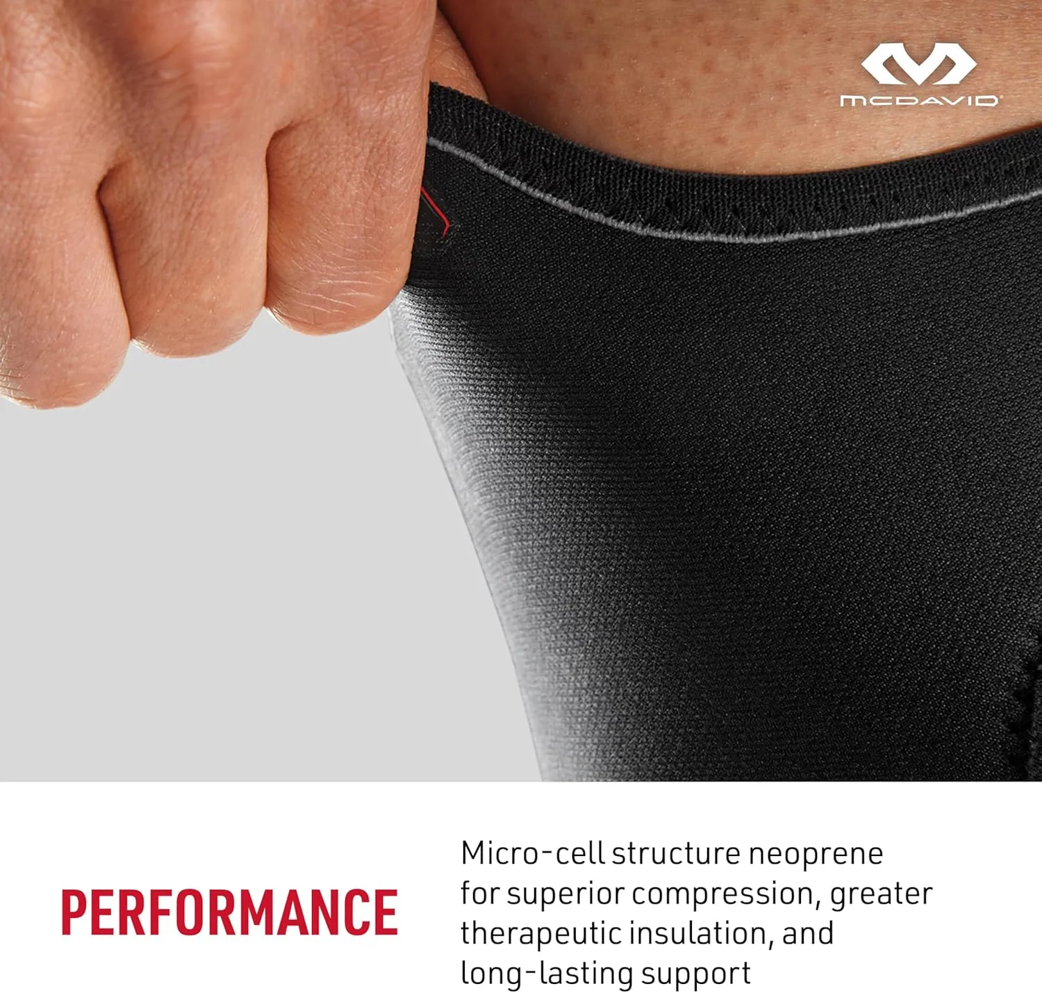 McDavid Knee Compression Sleeves. Lightweight Neoprene Support, Men/Women, for Left & Right Knee, Fits Men & Women, Includes 1 Sleeve, Black