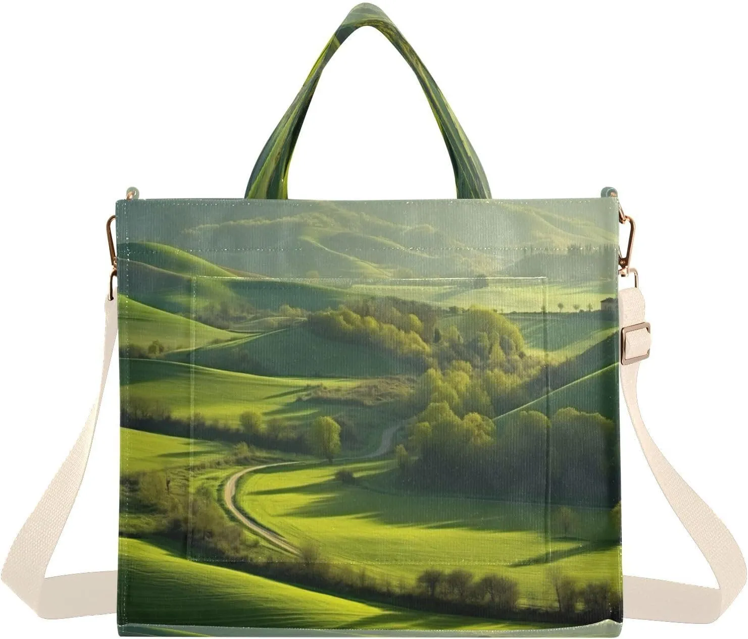 Meadow Grassland Corduroy Tote Bag for Women Hobo Crossbody Bag Purse Stylish Shoulder Handbag Messenger Bags, S