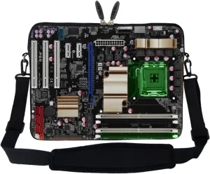 Meffort Inc 15 15.6 inch Neoprene Laptop Sleeve Bag Carrying Case with Hidden Handle and Adjustable Shoulder Strap - PC Board Design