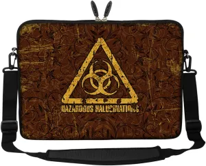 Meffort Inc 17 17.3 inch Neoprene Laptop Sleeve Bag Carrying Case with Hidden Handle and Adjustable Shoulder Strap - Hazardous Sign